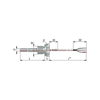 ДТС054-Pt100.В3.80/0,2м L=80мм d=6мм М16х1,5мм  lкаб=0,2м УТ000002324